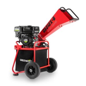 Wärmeanlagenzerkleinerer – Greencut GE212X-B – 212 ccm 5 kW – Schnittdurchmesser 50 mm – 64 l Beutel – Räder und Griff für den Transport