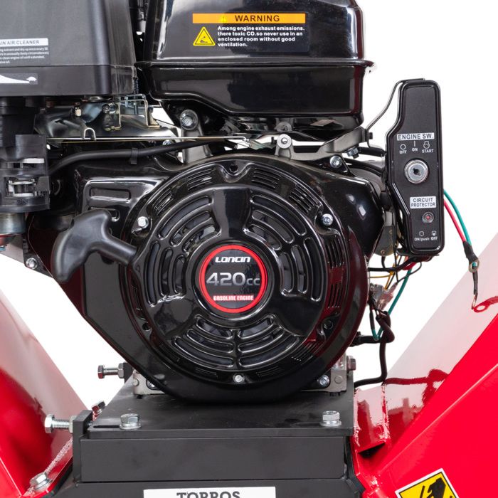 Ketten-Astzerkleinerer ø120mm 15CH 420cc Benzin Elektrostart + Schubkarre mit Kettenmotorablage 300kg 6,5CH – Image 5
