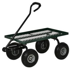 Robuster Stahltransportwagen für Gartenlast im Freien 150 kg 94×48 cm grün – ComfortXL Outdoor Living
