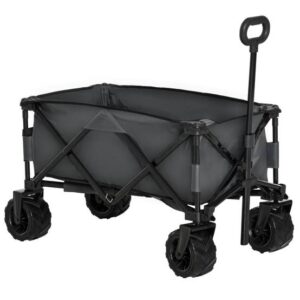 Faltbarer Transportwagen Metall Garten Camping 4 Räder 360° Ladung 70kg Grau – ComfortXL Outdoor Living