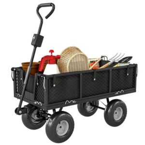 Stahl Gartenanhängerwagen Intensivtransport abnehmbare Plane 300kg 105x51x54cm – ComfortXL Outdoor Living