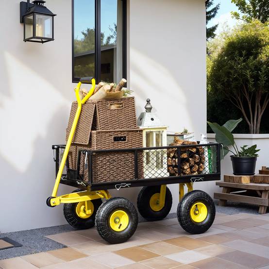 Gartenwagen aus Stahl, Geländetransportwanne, Tragkraft 200 kg, 104 x 54 x 51 cm – ComfortXL Outdoor Living – Image 3