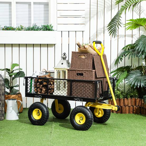 Gartenwagen aus Stahl, Geländetransportwanne, Tragkraft 200 kg, 104 x 54 x 51 cm – ComfortXL Outdoor Living – Image 4