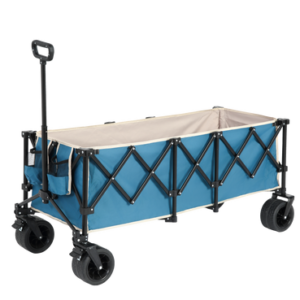 Faltbarer Gartenwagen aus Stahl mit großer Kapazität, 300 l, All-Terrain-Räder, Blau – ComfortXL Outdoor Living