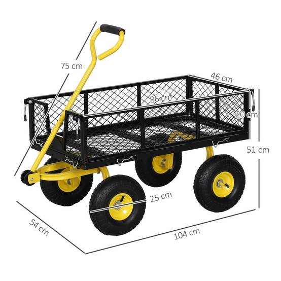 Gartenwagen aus Stahl, Geländetransportwanne, Tragkraft 200 kg, 104 x 54 x 51 cm – ComfortXL Outdoor Living – Image 5