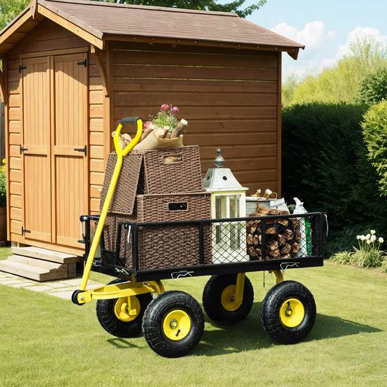 Gartenwagen aus Stahl, Geländetransportwanne, Tragkraft 200 kg, 104 x 54 x 51 cm – ComfortXL Outdoor Living – Image 9