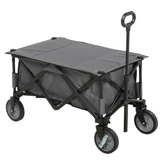 Faltbarer Transportwagen Stahl Garten Strand Tablet 120kg Grau - ComfortXL Outdoor Living – Image 2