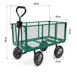 Gartenwagen aus Metall 300 kg – Einfacher und robuster Transport – GARTENLAND