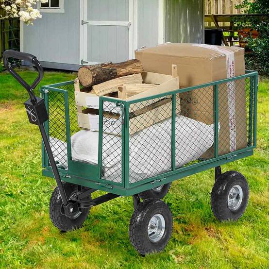Gartenwagen aus Metall 300 kg – Einfacher und robuster Transport - GARTENLAND – Image 3