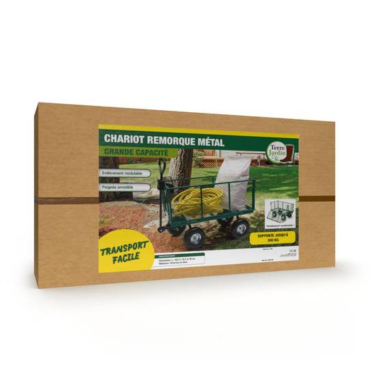 Gartenwagen aus Metall 300 kg – Einfacher und robuster Transport - GARTENLAND – Image 4
