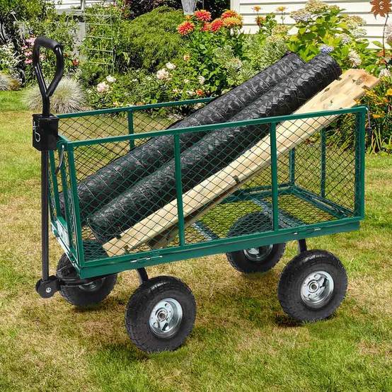 Gartenwagen aus Metall 300 kg – Einfacher und robuster Transport - GARTENLAND – Image 7