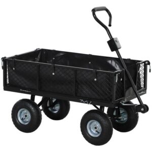 Stahl Gartentransportwagen wasserdichte Taschenräder 25cm 300kg schwarz – ComfortXL Outdoor Living