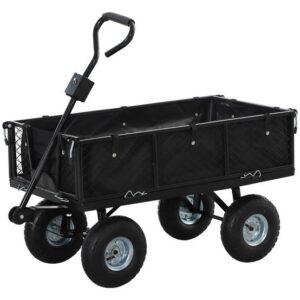 Stahl Gartentransportwagen wasserdichte Taschenräder 25cm 300kg schwarz – ComfortXL Outdoor Living