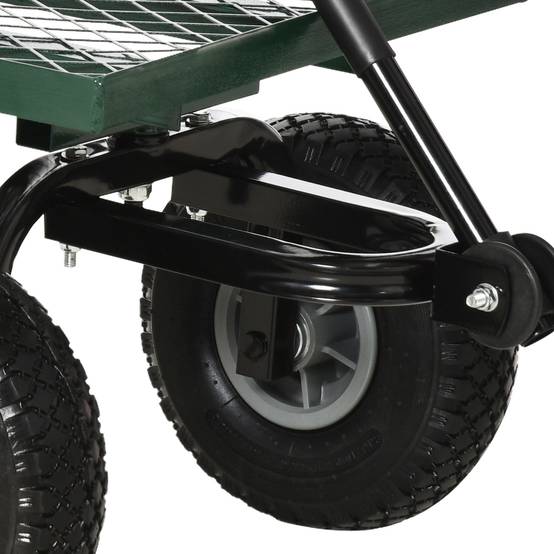 Robuster Stahltransportwagen für Gartenlast im Freien 150 kg 94x48 cm grün - ComfortXL Outdoor Living – Image 10