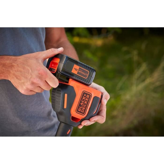 BLACK+DECKER Elektrischer Trimmer - BCSTE636L1-QW - 36V - 33cm - Mit 36V Batterie - Schwenkkopf - Teleskoprohr – Image 2