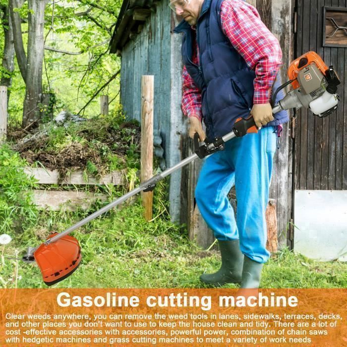 2-Takt-Benzin-Bürstenschneider mit 52 ccm, 5-in-1-Thermobürstenschneider (Bürstenschneider, Gartenschere, Heckenschere, Trimmer) – Image 4