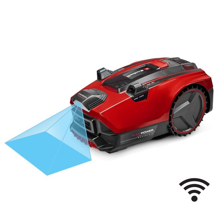 Einhell FREELEXO CAM PLUS 550 PXC Rasenmäherroboter (18 V, max. Oberfläche 550 m², Wi‑Fi) Lieferung mit 3,0 Ah Akku und Zubehör