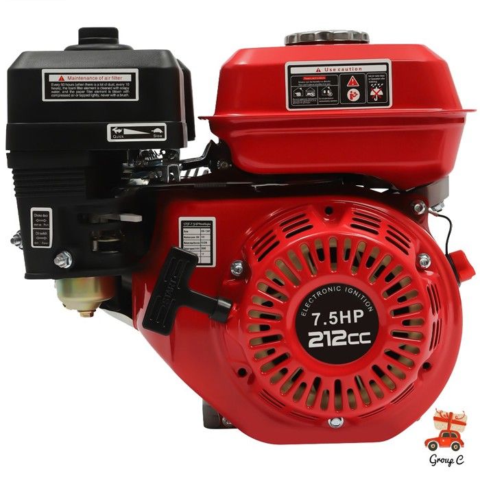 Robuster 4-Takt-Benzinmotor, 7,5 PS, Einzylinderfräse mit Ölalarm, 5,1 kW / 3600 U/min