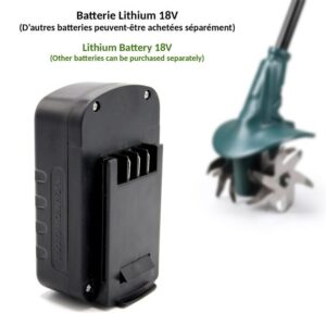 FISHTEC 18V Akku-Grubber 4 Fräser 20 cm x 8 cm Lithiumbatterie inklusive Gemüsegartenpflege