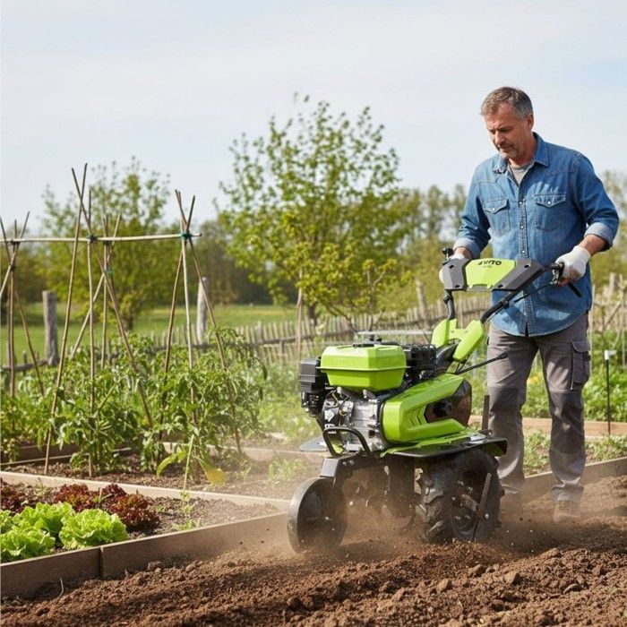 Benzin-Grubber 4-Takt-Motor 212 Cm3 7CV 5200W + Satz CUTTERS + Ideal VITO Garden & Market Gardening Hiller – Image 3