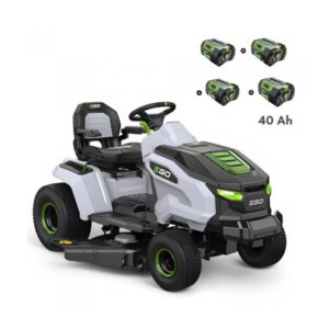 PACK Reitrasentraktor mit seitlichem Auswurf und Mulchen, 4 10 Ah Akkus und Schnellladegerät – EGO TR4201E