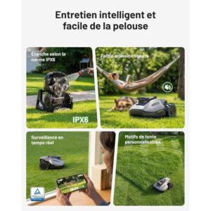 MAMMOTION YUKA mini 2 800 Akku-Perimeter-Roboter-Rasenmäher, mit Waschunterstützung für Mäher und Mni Garage für Mäher