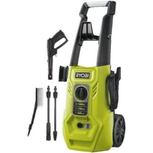 RYOBI – Hochdruckreiniger 1600 W 130 bar – 420 l – 5 m Schlauch, 0,9 l Tank + Vario- und Turbolanzen und Bürste – RY130PWA