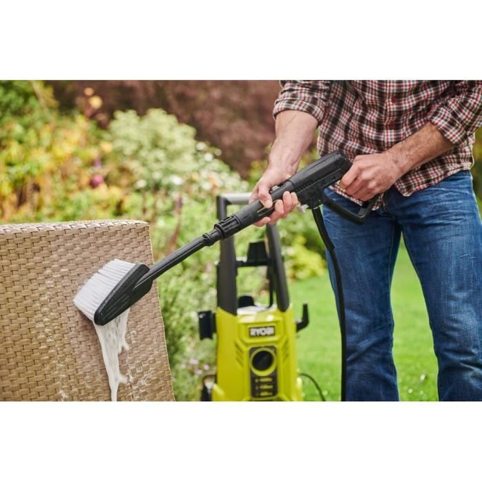 RYOBI - Hochdruckreiniger 1600 W 130 bar - 420 l - 5 m Schlauch, 0,9 l Tank + Vario- und Turbolanzen und Bürste - RY130PWA – Image 5