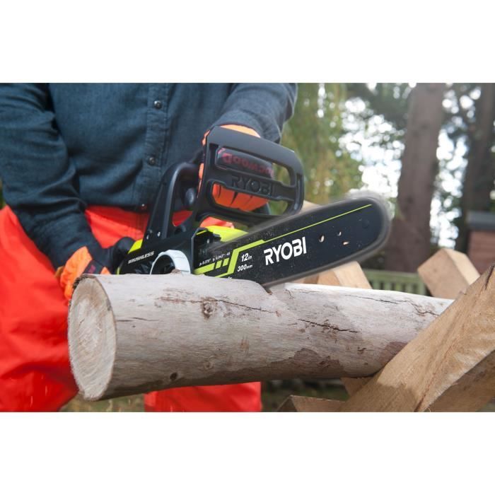 RYOBI - Tronçonneuse 18V ONE+ - Brushless - guide 30cm - 10 m/s - tendeur sans outil + batterie 5,0 Ah & chargeur 2,0A - RCS18X3050F – Image 4