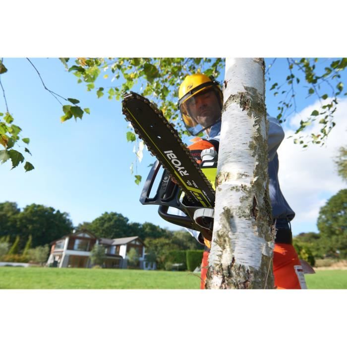 RYOBI - Tronçonneuse 18V ONE+ - Brushless - guide 30cm - 10 m/s - tendeur sans outil + batterie 5,0 Ah & chargeur 2,0A - RCS18X3050F – Image 5
