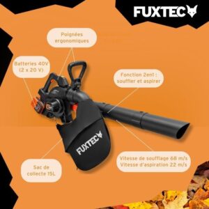 FUXTEC 40 V batteriebetriebenes Laubbläser-/Vakuum-Kit FX-E2LBSSET