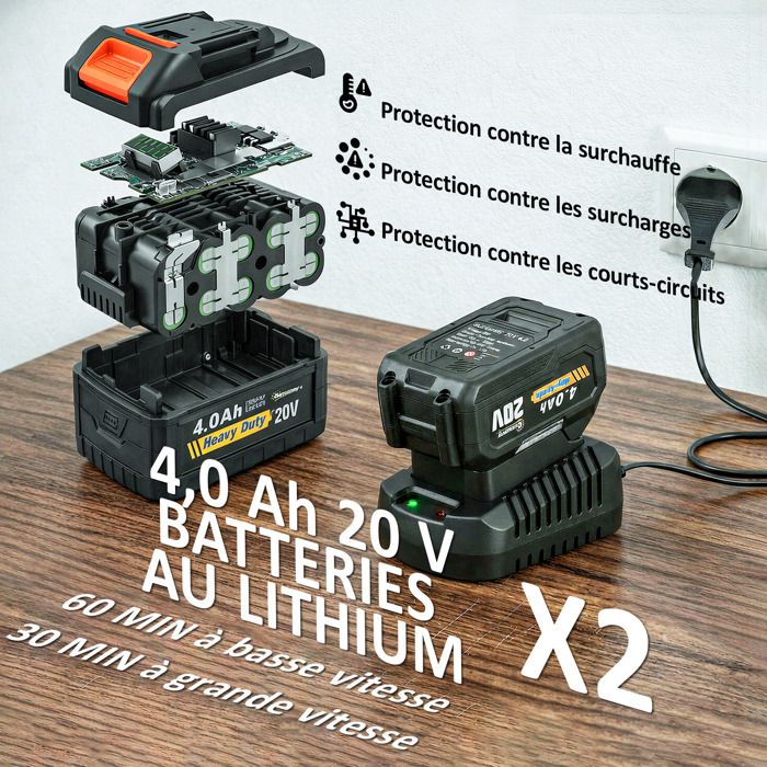 Laubbläser - Outsunny - kabellos mit bürstenlosem Motor 900W Akku 36v (2x4,0Ah) leistungsstark 15,2m³/min - orange und schwarz – Image 2