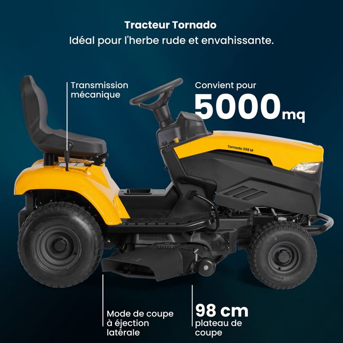 STIGA TORNADO BENZIN-RASENTRAKTOR 398 M, SCHNITTBREITE 98CM, FÜR GÄRTEN BIS 4500 M2, 7 SCHNITTHÖHEN – Image 4