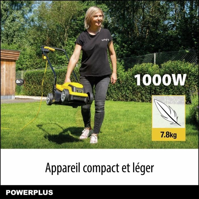 Elektrischer Rasenmäher - POWERPLUS - POWEG62203 - 1000 W - 320 mm Ø - Mit hinterer Sammlung und Auswurf – Image 3