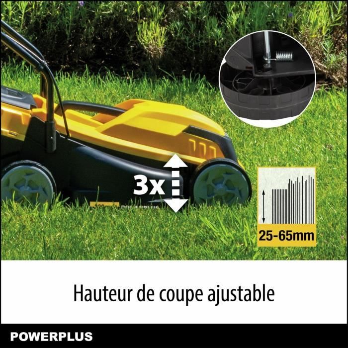 Elektrischer Rasenmäher - POWERPLUS - POWEG62203 - 1000 W - 320 mm Ø - Mit hinterer Sammlung und Auswurf – Image 6