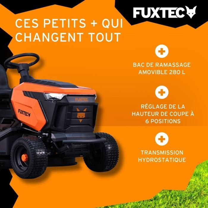 FUXTEC FX-RMT92A Aufsitzrasenmäher – Rasenmähertraktor – 452 cm³ – 9,2 kW – 92,5 cm – Hydrostatisch – Ablage 280 L – 6000 m² – Image 5