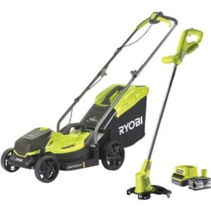 RYOBI One+ RLM18X33B40 Akku-Trimmer + Trimmer, 18 V, l.33 cm, 1 4 Ah Akku und Ladegerät inklusive