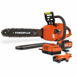 Tronçonneuse à Batterie – Dual Power – POWDPGCSS2 – Élagueuse sur batterie de 40 V – Guide de 350 mm – Batterie et chargeur inclus
